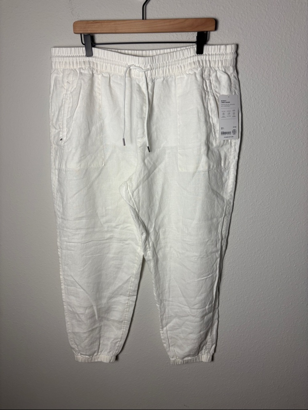 🌸NWT Retreat Linen Jogger White S/851026